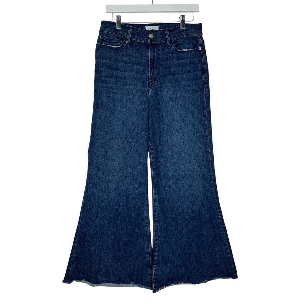 Frame Le Palazzo Crop Jeans Women Size 30 Stretch High Rise Naples Wide Leg